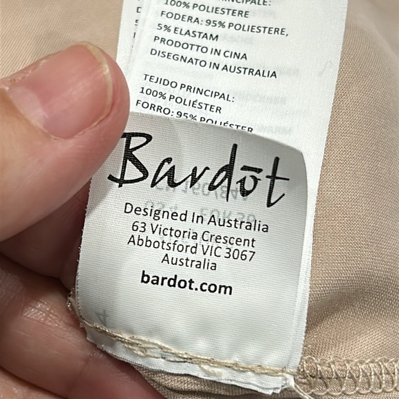 Revolve Bardot Caught Sleeve Off Shoulder Satin Bustier Top in Pebble - 4 - Picture 15 of 15